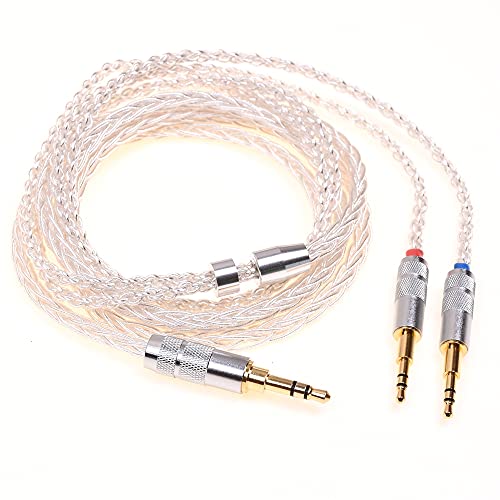 GAGACOCC Soft TPE Clear 8 Cores Silver Plated Headphones Upgrade Cable Dual 2.5mm Compatible for Hifiman HE1000 HE400S He400i HE560 Oppo PM-1 PM-2 (2 Meter, 4Pin XLR Male Balanced)