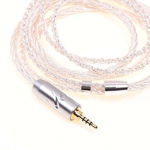 GAGACOCC Soft TPE Clear 8 Cores Silver Plated Headphones Upgrade Cable Dual 2.5mm Compatible for Hifiman HE1000 HE400S He400i HE560 Oppo PM-1 PM-2 (2 Meter, 4Pin XLR Male Balanced)