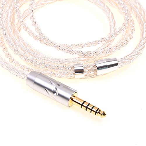 GAGACOCC Soft TPE Clear 8 Cores Silver Plated Headphones Upgrade Cable Dual 2.5mm Compatible for Hifiman HE1000 HE400S He400i HE560 Oppo PM-1 PM-2 (2 Meter, 4Pin XLR Male Balanced)