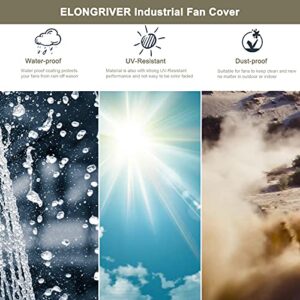 ELONGRIVER Industrial Fan Cover, Waterproof & Dustproof Cover for Wall Mount Fan, Pedestal Fan and Outdoor Fans in Heavy Duty Polyester