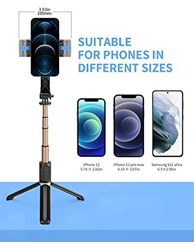 Gimbal Stabilizer with Selfie Stick for iPhone: Portable Handheld Gimble with Tripod & Remote for Cell Phone Camera & Samsung Android Smartphone Recording Video & Vlogging on Tiktok & YouTube