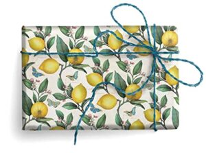 kartos lemons & leaves italian wrapping paper, folded