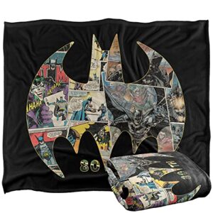 batman 80th shield officially licensed silky touch super soft throw blanket 50" x 60"