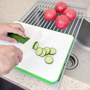 KEEWILL Roll Up Dish Drying Rack - Over The Sink Silicone Coated Sink Drying Rack for Kitchen Large (20.5"x13")