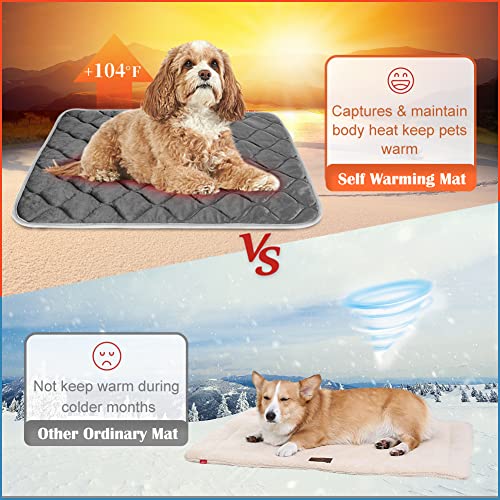 ULIGOTA Self Heating Cat Mat Thermal Pet Bed Mat Self-Warming Pet Crate Pad 16"x20"