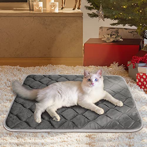 ULIGOTA Self Heating Cat Mat Thermal Pet Bed Mat Self-Warming Pet Crate Pad 16"x20"