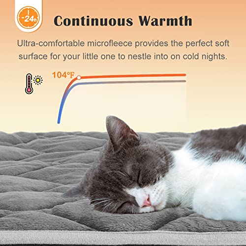 ULIGOTA Self Heating Cat Mat Thermal Pet Bed Mat Self-Warming Pet Crate Pad 16"x20"