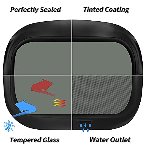 Aucuda RV Windows with Trim Rings, 15" W x 22" H Replacement RV Windows for 1-3/4’’ Wall Thickness, Vertical Slide Trailer Window with Screen, DOT Certification Qualified Camper Window.