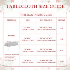 Christmas Tablecloth Vinyl Tablecloth with Flannel Backing, Waterproof Oil-Proof Stain-Resistant Snowflake Plastic Rectangle Checkered Holiday Table Cloth for Indoor Outdoor(Red/Black/White,60 x 84)