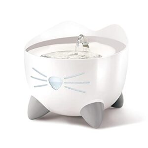 catit pixi drinking fountain – cat water fountain with triple filter and ergonomic drinking options, stainless steel