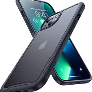 Humixx Designed for iPhone 13 Case & iPhone 14 Case [10FT Military Grade Drop Protection] [Anti-Scratch & Anti-Fingerprint] Shockproof Translucent Matte Back with Soft Bumper Protective Case, Black