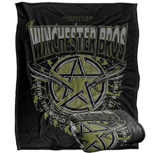 supernatural winchester bros officially licensed silky touch super soft throw blanket 50" x 60"