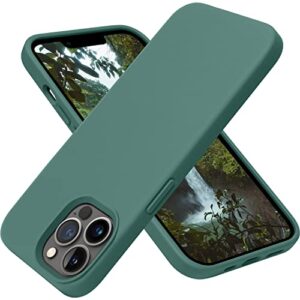 otofly designed for iphone 13 pro max phone case, silicone shockproof slim thin phone case for iphone 13 pro max 6.7 inch (midnight green)