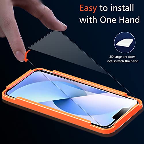 Ferilinso [6-in-1] for Apple iPhone 14 & 13 Screen Protector Accessories 3 Pack 9H Tempered Glass 2 Pack HD Camera Lens Protector Cover Protection Case Friendly mounting Frame protector de pantalla