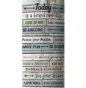 Hglian Inspirational Grocery Bag Storage Dispenser Today Is A New Day Quotes Plastic Bag Holder Organizer Container for Shopping Trash bags -Teal Motivational Kitchen Décor Canvas Art 23x9