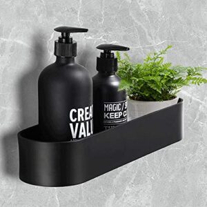 shower caddy basket shelf shower shelf shampoo holder organizer no drilling adhesive wall mounted bathroom shelf - with adhesive sticker (matte black)
