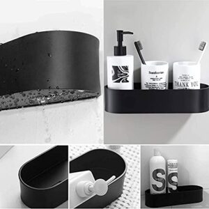 Shower Caddy Basket Shelf Shower Shelf Shampoo Holder Organizer No Drilling Adhesive Wall Mounted Bathroom Shelf - with Adhesive Sticker (Matte Black)