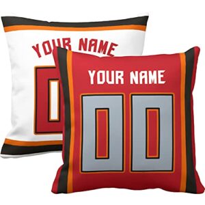 antking tampa throw pillow custom any name and number for men youth boy gift 16" x 16", 18" x 18"