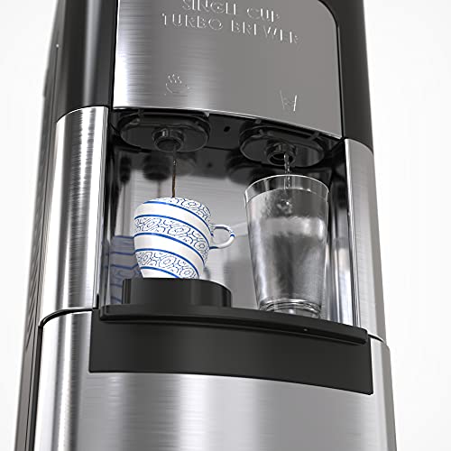 DRINKPOD Stainless Steel Bottleless Water Cooler with Coffee Maker Dispenser. Hot and Cold Water Cooler and Single Serve Coffee Brewer in One