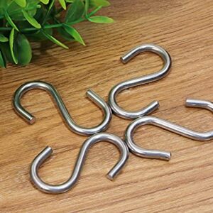 Shapenty Stainless Steel Heavy Duty S Shaped Hooks Hanging Utility Hooks for Plants Hanger Kitchen Utensils Pots Pans Clothes Jeans Bags Bathroom Gardening Tool, 4PCS (2 Inch)