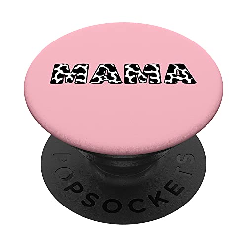 Cute Pink Mama Black White Cow Print Aesthetic PopSockets Swappable PopGrip