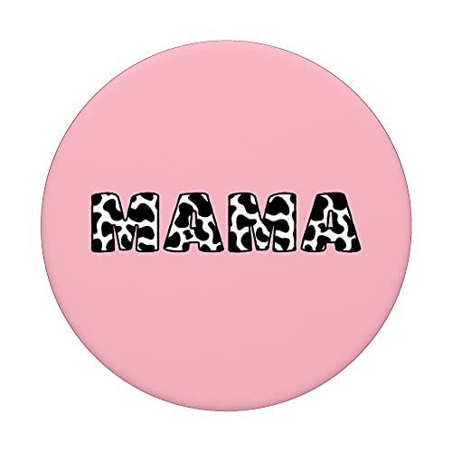 Cute Pink Mama Black White Cow Print Aesthetic PopSockets Swappable PopGrip