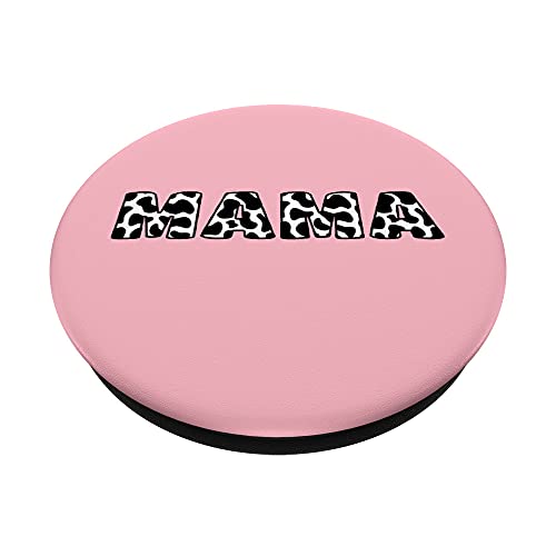 Cute Pink Mama Black White Cow Print Aesthetic PopSockets Swappable PopGrip