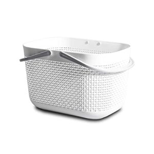 waqiago shower caddy basket, plastic organizer storage baskets with handles, portable caddy bins for kitchen bathroom (1), white, medium (asmz12hz34516m)