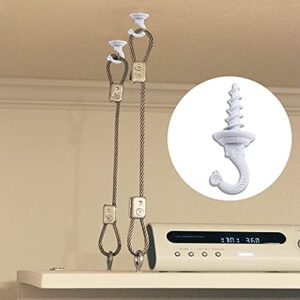 Rierdge 4 Pcs White Swag Ceiling Hooks Heavy Duty, 3 Inch Swag Hanging Ceiling Hooks Indoor Outdoor for Chandelier Plants Etc (White)