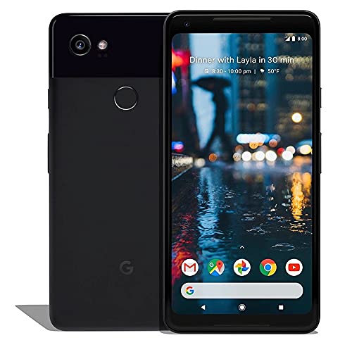 Google Pixel 2 XL (64GB, 4GB) 6.0" P-OLED, IP67 Water Resistant, 12.2MP 4K Camera, Snapdragon 835, GSM+CDMA Unlocked (Verizon, T-Mobile, AT&T, Global) G011C (Fast Car Charger Bundle, Just Black)