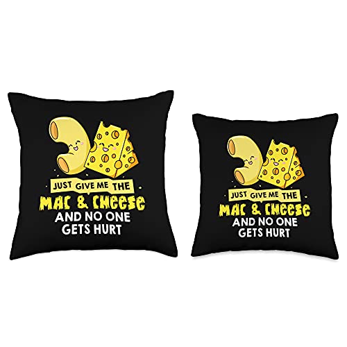 Mac And Cheese Lover Gifts Mac and Cheese Gift Macaroni Cheesy Noodle Throw Pillow, 16x16, Multicolor