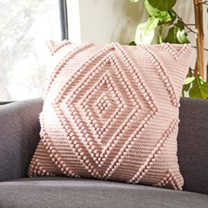 safavieh home collection eira boho rose 20-inch square decorative accent throw pillow (insert included) pls124c-2020, 22"x22"