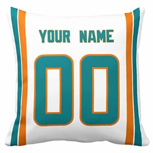 ANTKING Miami Throw Pillow Custom Any Name and Number for Men Youth Boy Gift 16" x 16", 18" x 18"