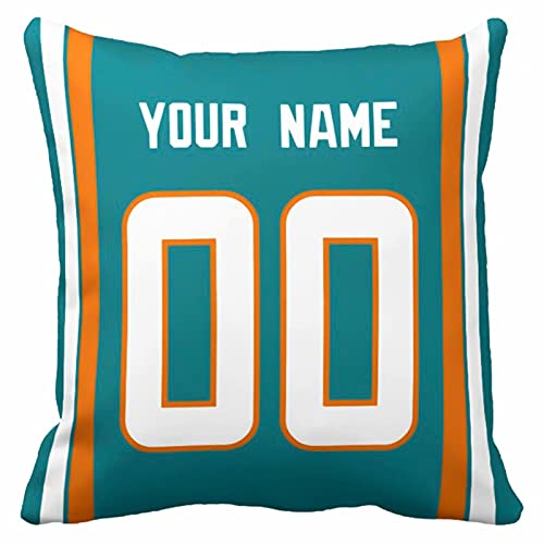 ANTKING Miami Throw Pillow Custom Any Name and Number for Men Youth Boy Gift 16" x 16", 18" x 18"