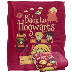 harry potter back to hogwarts platform 9 3 4 chibis officially licensed silky touch super soft throw blanket 50" x 60"