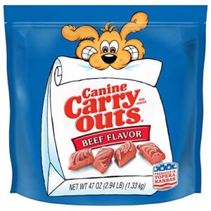 canine carry outs beef flavor dog treats, 47 ounce bag
