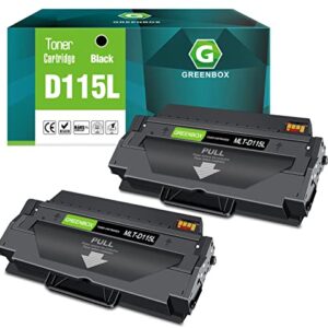 GREENBOX Compatible Toner Cartridge Replacement for Samsung 115 115L MLT-D115L High Yield for Xpress SL-M2830DW SL-M2880FW SL-M2820DW SL-M2870FW SL-M2620 SL-M2670 Printer (Black, 2 Pack)
