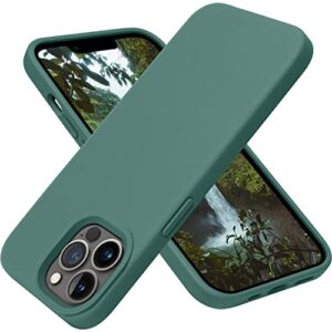 otofly designed for iphone 13 pro phone case, silicone shockproof slim thin phone case for iphone 13 pro 6.1 inch (midnight green)