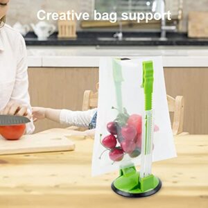 Baggy Rack Clip Plastic Food Bag Storage Rack Stand Space-saving Multi-purpose Green