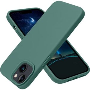 otofly designed for iphone 13 phone case, silicone shockproof slim thin phone case for iphone 13 6.1 inch midnight green