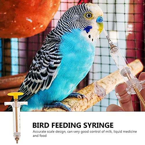 POPETPOP Birds Hand Feeding Syringe Bird Feeding Syringe, Birds Feeding Tubes for Small Birds Parrot Hand Feeding Syringe (2pcs Feed / 6 Pcs Curved Gavage Tubes) Parrot Feeding Syringe