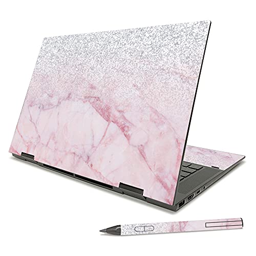 MIGHTY SKINS Skin Compatible with HP Envy x360 15" (2021) - Girly Marble Dazzle | Protective, Durable, and Unique Vinyl Decal wrap Cover | Easy to Apply, Remove, and Change Styles | Made in The USA