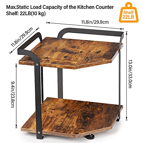 Cabinet Corner Shelves 2-Tier Kitchen Counter Corner Shelf Small Wood Countertop Organizer Shelves Spice Rack and Storage Racks for Bathroom Office and Living Room