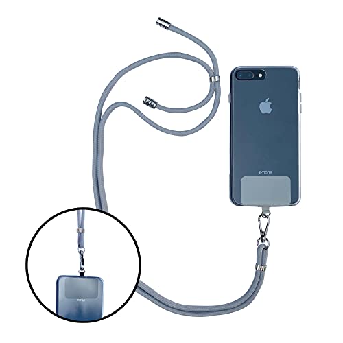 Universal Gray Phone Lanyard with Adjustable Strap - Multipurpose for Phone, Badge or Keys