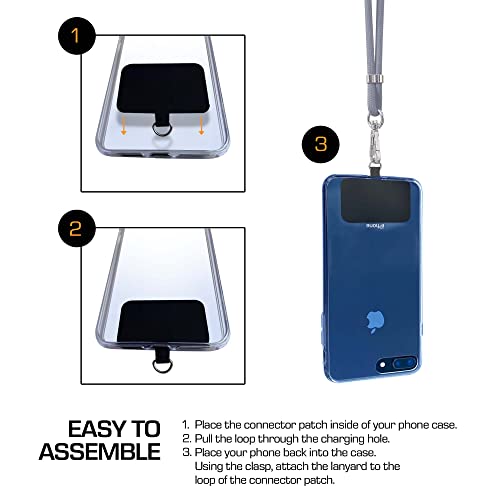Universal Gray Phone Lanyard with Adjustable Strap - Multipurpose for Phone, Badge or Keys