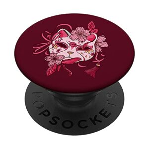cherry blossom japanese mask sakura vintage anime popsockets swappable popgrip