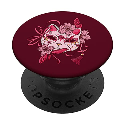 Cherry Blossom Japanese Mask Sakura Vintage Anime PopSockets Swappable PopGrip