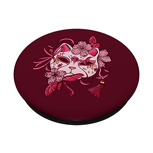 Cherry Blossom Japanese Mask Sakura Vintage Anime PopSockets Swappable PopGrip