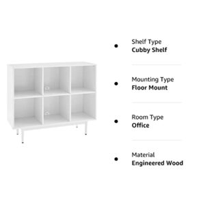 Crosley Furniture Liam Mid-Century 6-Cube Bookcase, White