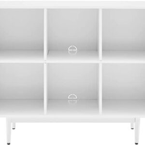 Crosley Furniture Liam Mid-Century 6-Cube Bookcase, White